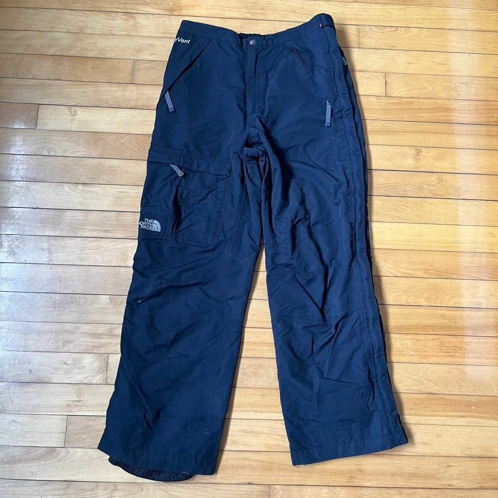 The North Face HyVent Black Mens Ski Snowboard Pants Cargo Pockets Size Medium
